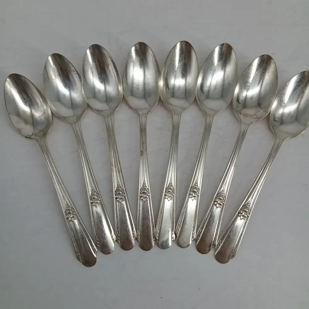 8X Tsp Wm Rogers 1937 Memory Hiawatha Teaspoon Silverplate Flatware